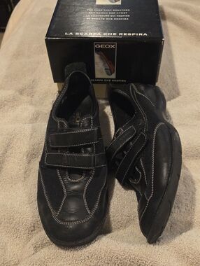 Geox Black Women's Slip-On Velcro Comfort Loafers Size 9.5 +/-